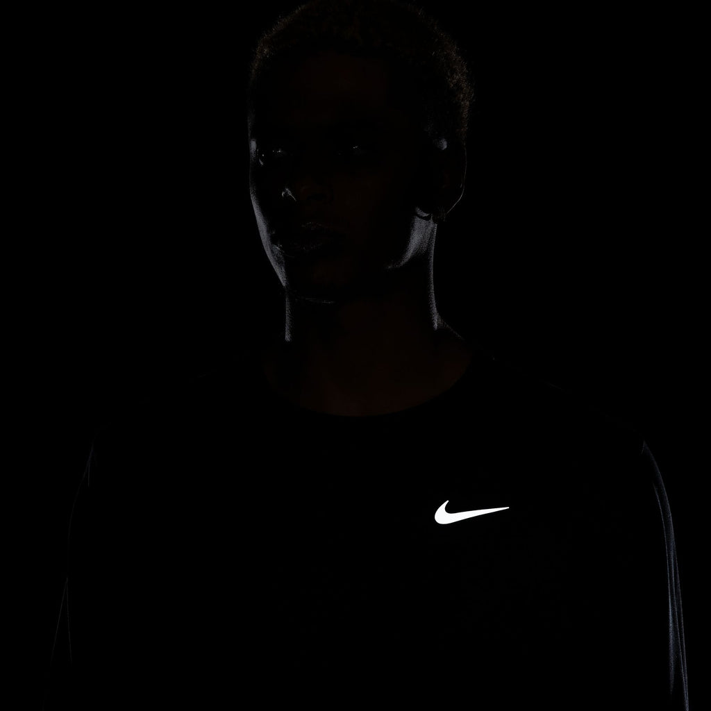 Nike Miler Men's Dri-FIT UV Long-Sleeve Running Top - Black/Black