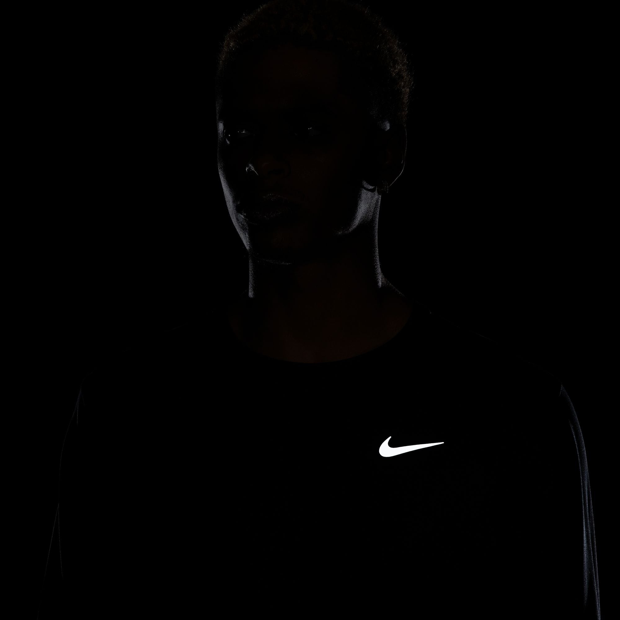 Nike Miler Men's Dri-FIT UV Long-Sleeve Running Top - Black/Black